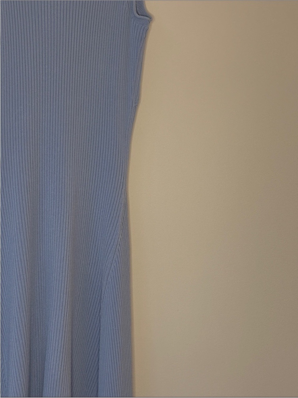 SIMKHAI Kiara Ribbed Knit Handkerchief Maxi Dress Blue - Picture 3 of 9